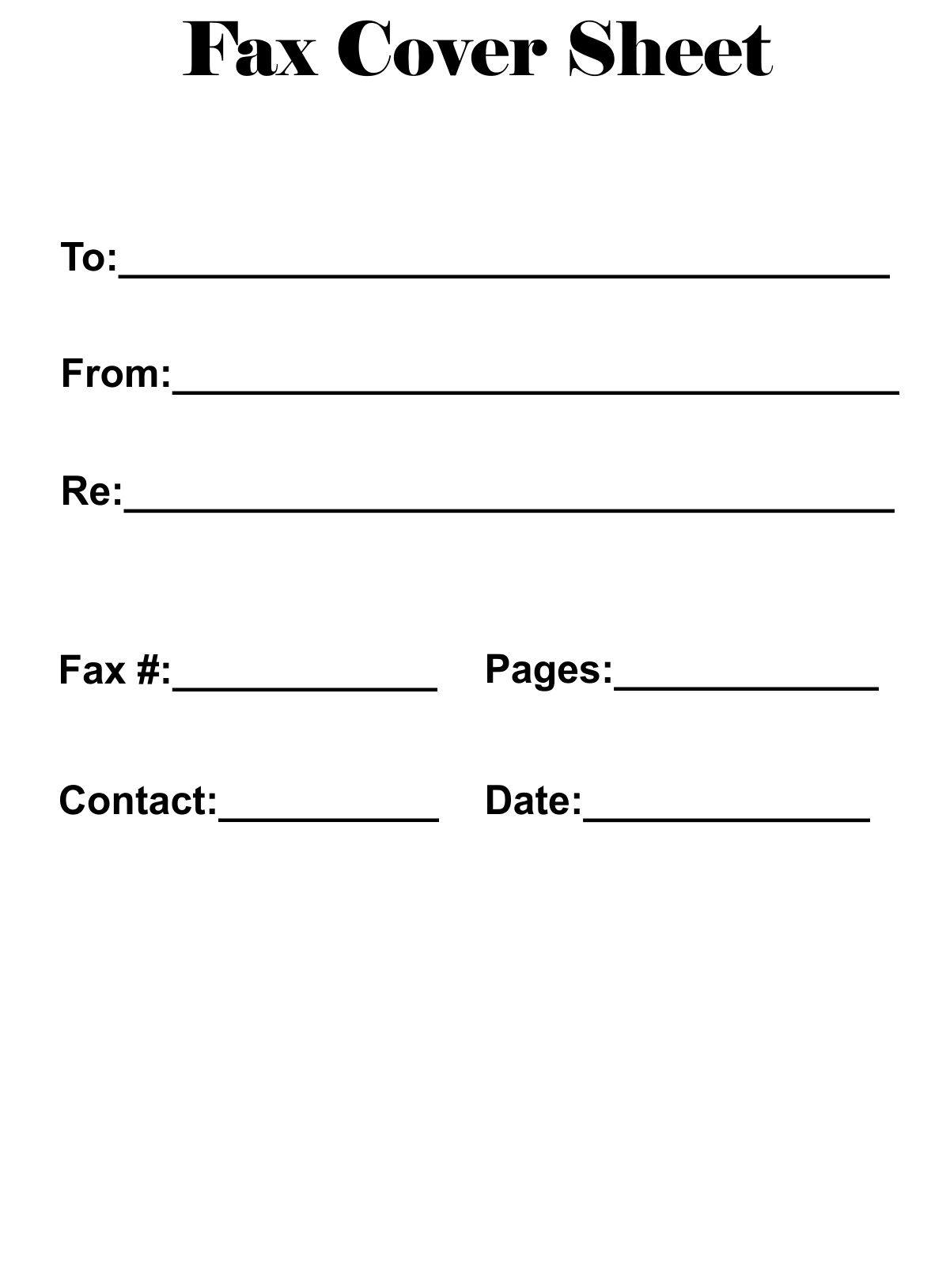 printable fax cover sheet template