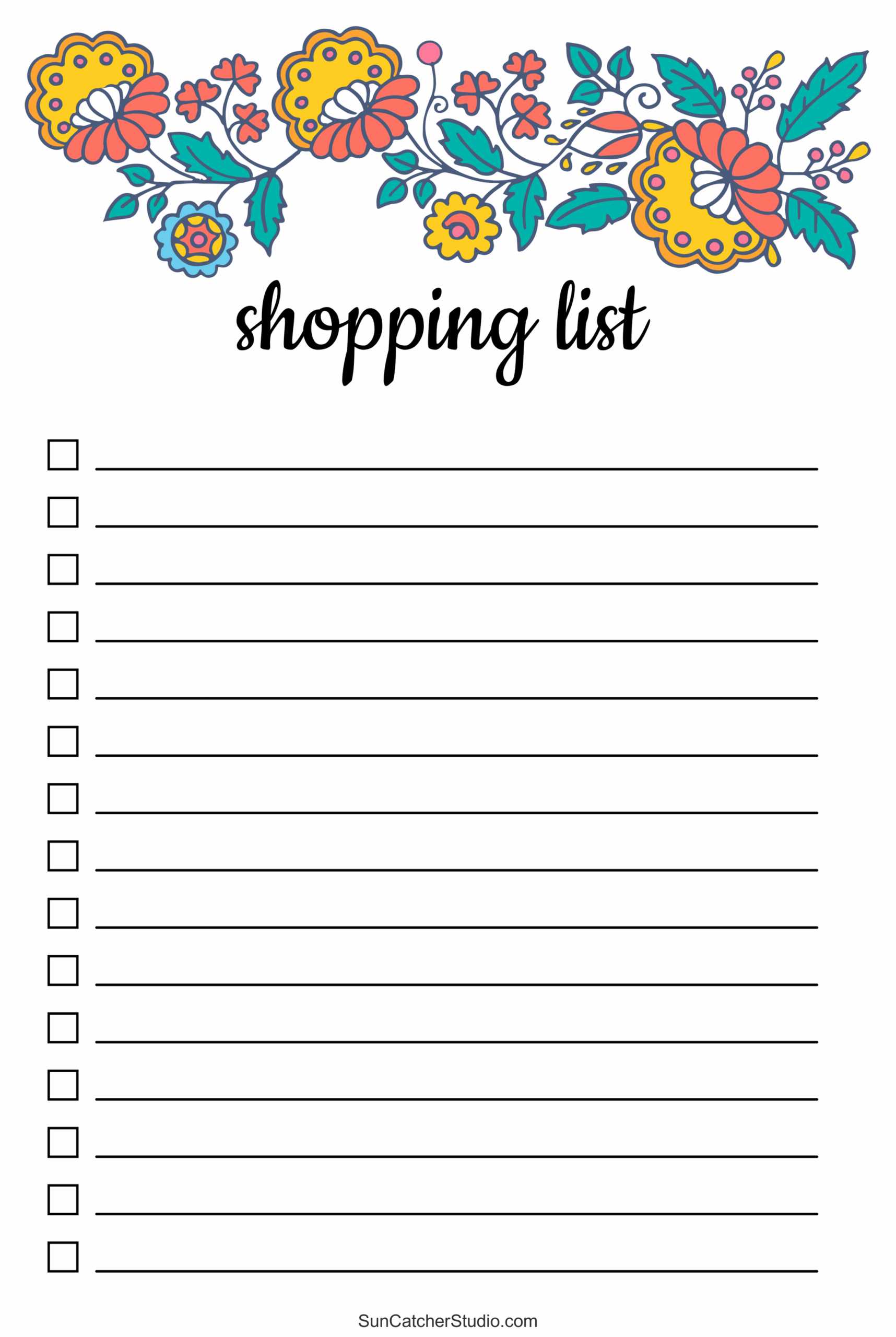 shopping list template printable shopping list template printable