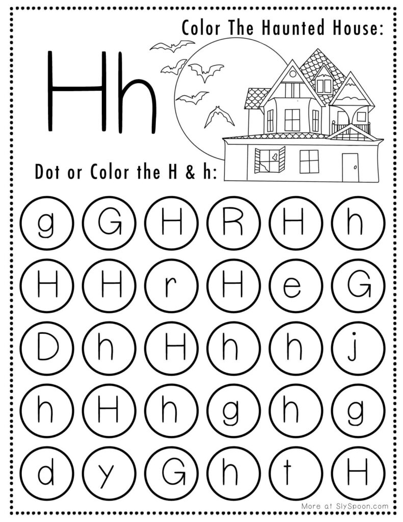 Free Printable Halloween Themed Letter H Dot Marker Activity Worksheets Sly Spoon Free Printable Halloween Themed Letter H Dot Marker Activity Worksheets Sly Spoon