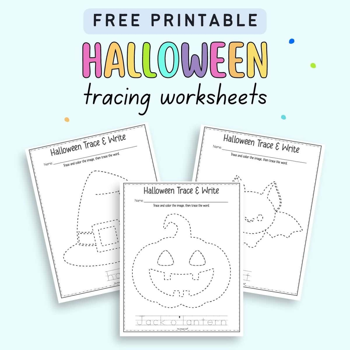 Free Printable Halloween Tracing Worksheets The Artisan Life Free Printable Halloween Tracing Worksheets The Artisan Life