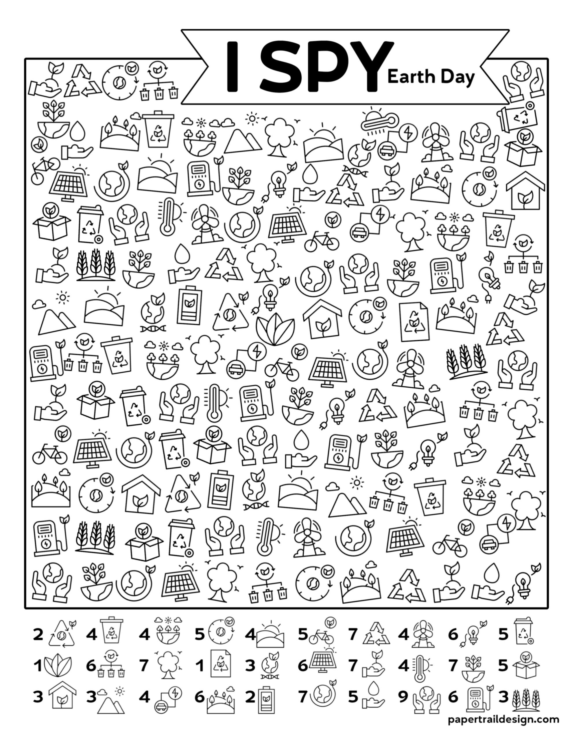 Free Printable I Spy Earth Day Activity Paper Trail Design Free Printable I Spy Earth Day Activity Paper Trail Design