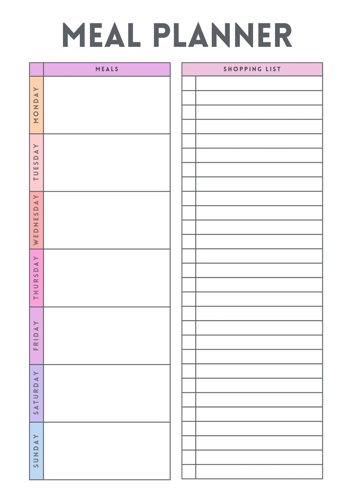Free Printable Meal Planner Templates To Edit Online Canva Free Printable Meal Planner Templates To Edit Online Canva
