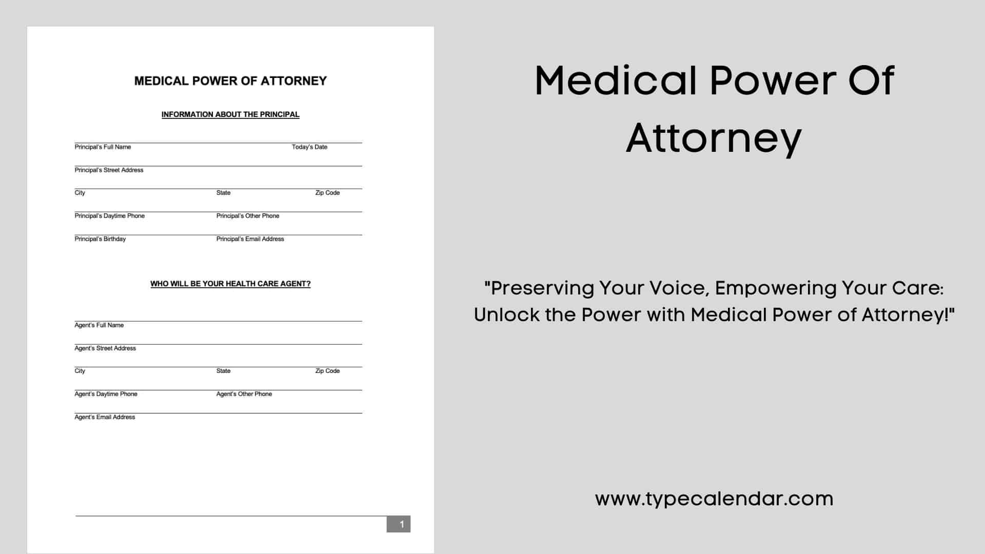 free printable medical power of attorney template