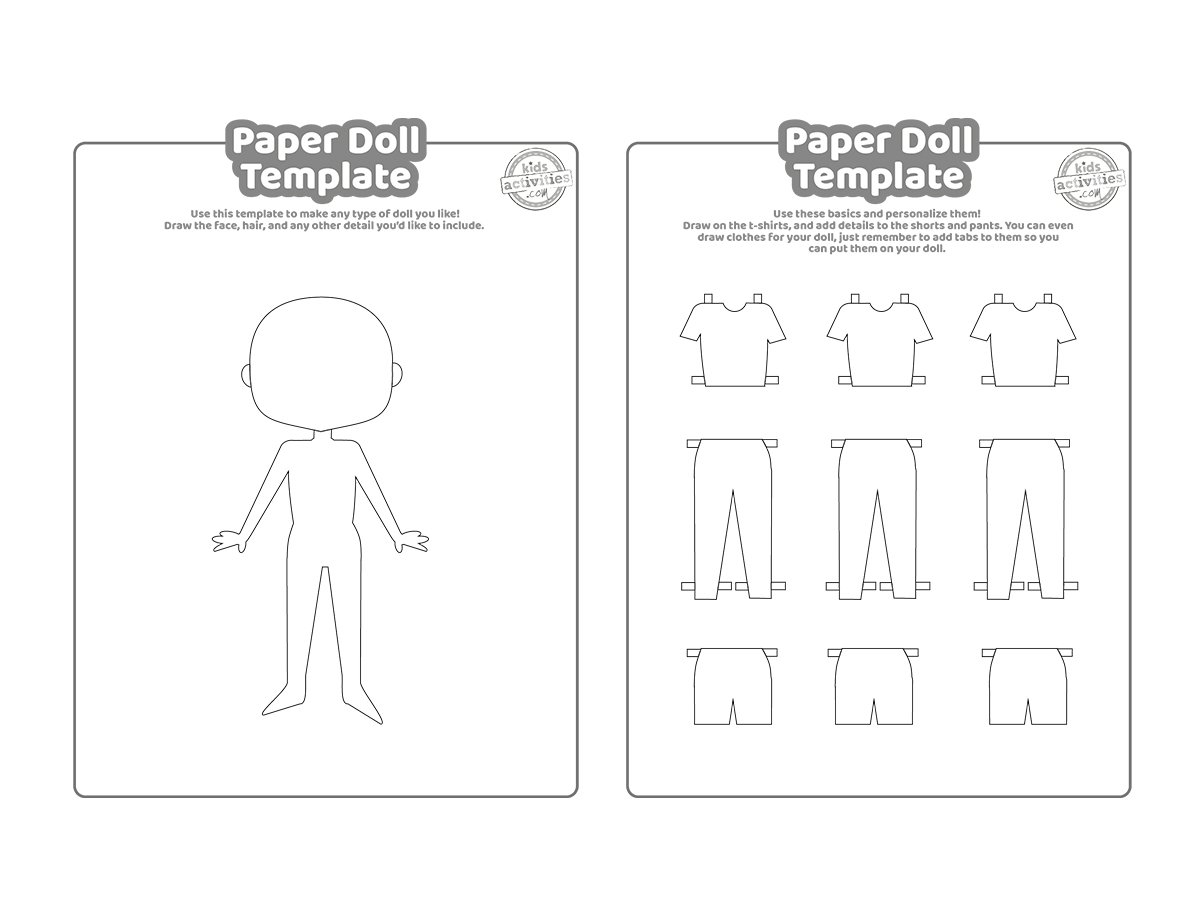 Free Printable Paper Doll Template Kids Activities Blog Free Printable Paper Doll Template Kids Activities Blog