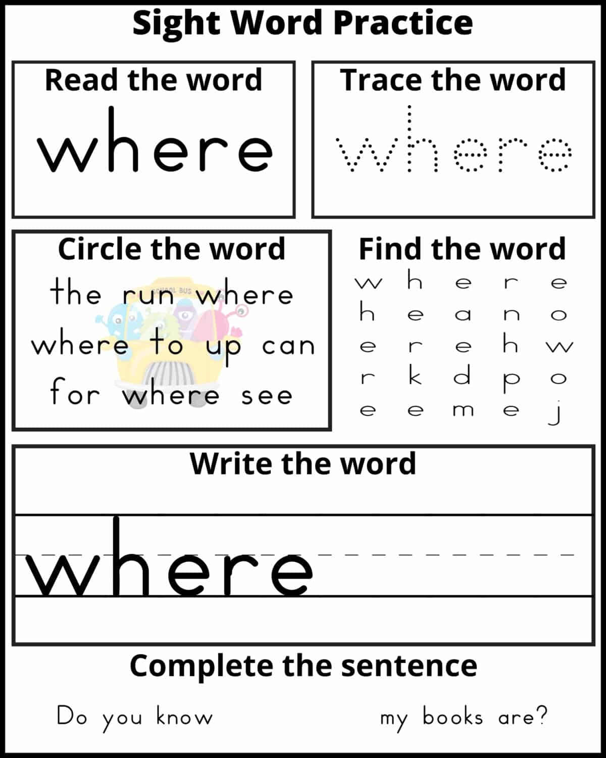 sight word activity worksheets sight word activity worksheets