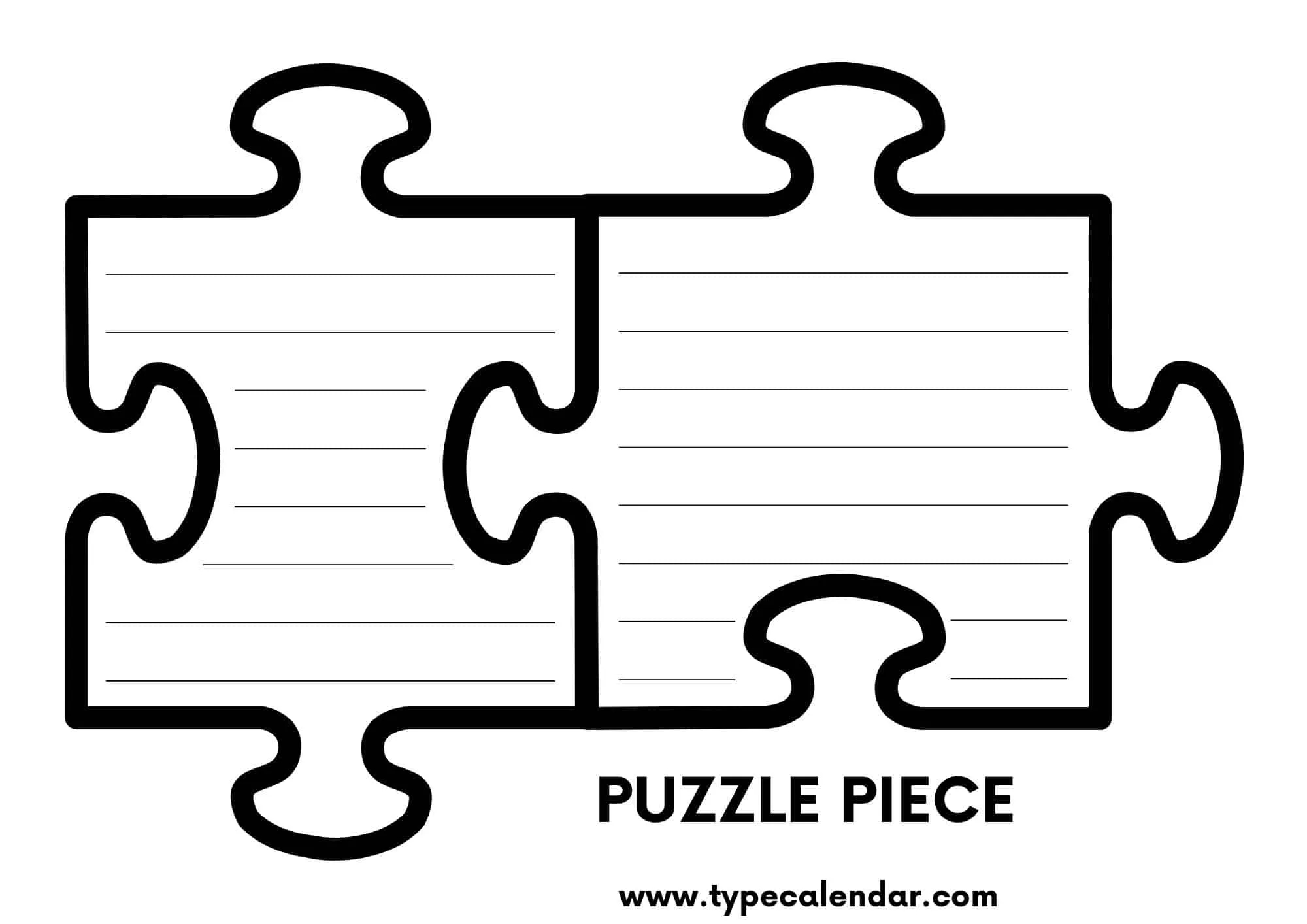 Free Printable Puzzle Piece Templates PDF 4 12 24 Piece Free Printable Puzzle Piece Templates PDF 4 12 24 Piece