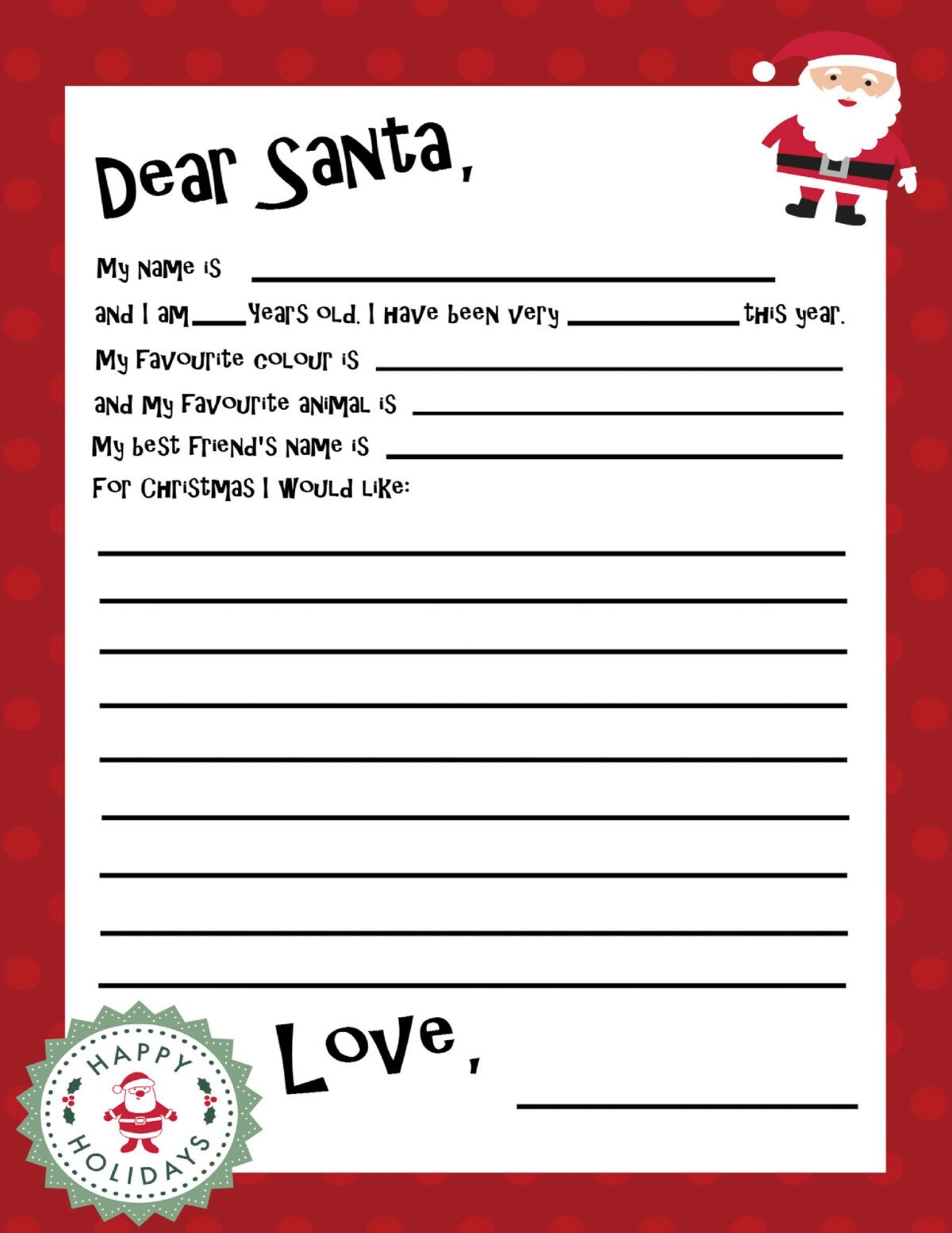 free printable letter from santa template free printable letter from santa template