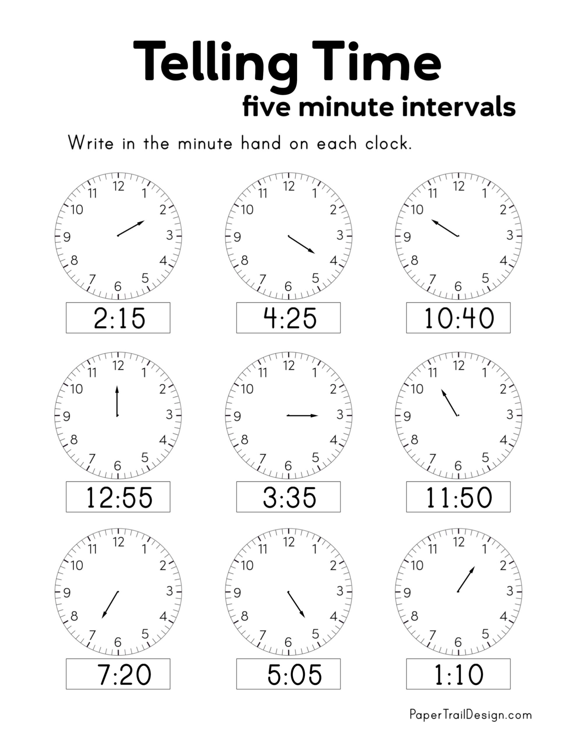 Free Printable Telling Time Worksheets Paper Trail Design Free Printable Telling Time Worksheets Paper Trail Design