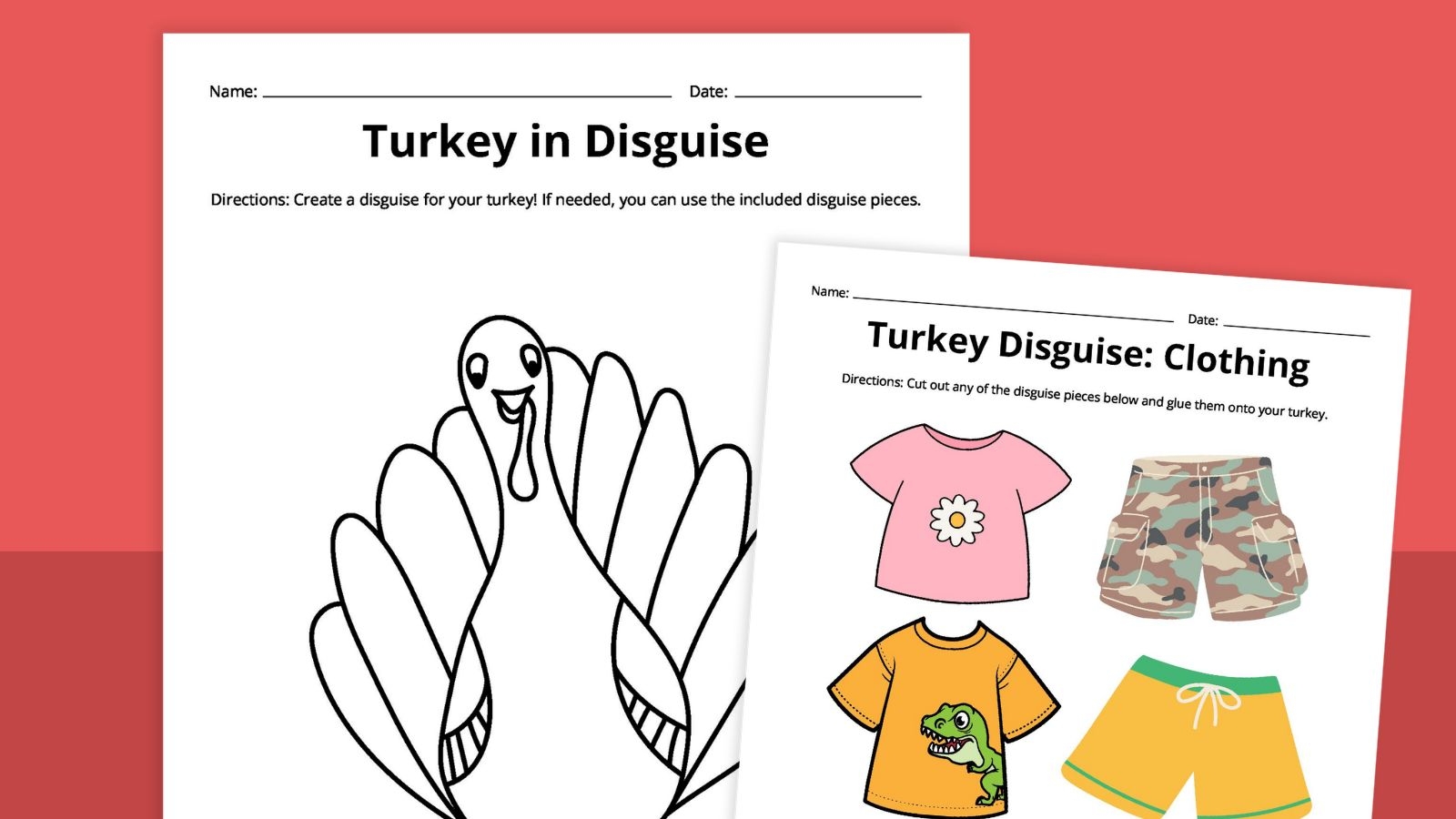 Free Printable Turkey Disguise Template Thanksgiving Activity Free Printable Turkey Disguise Template Thanksgiving Activity