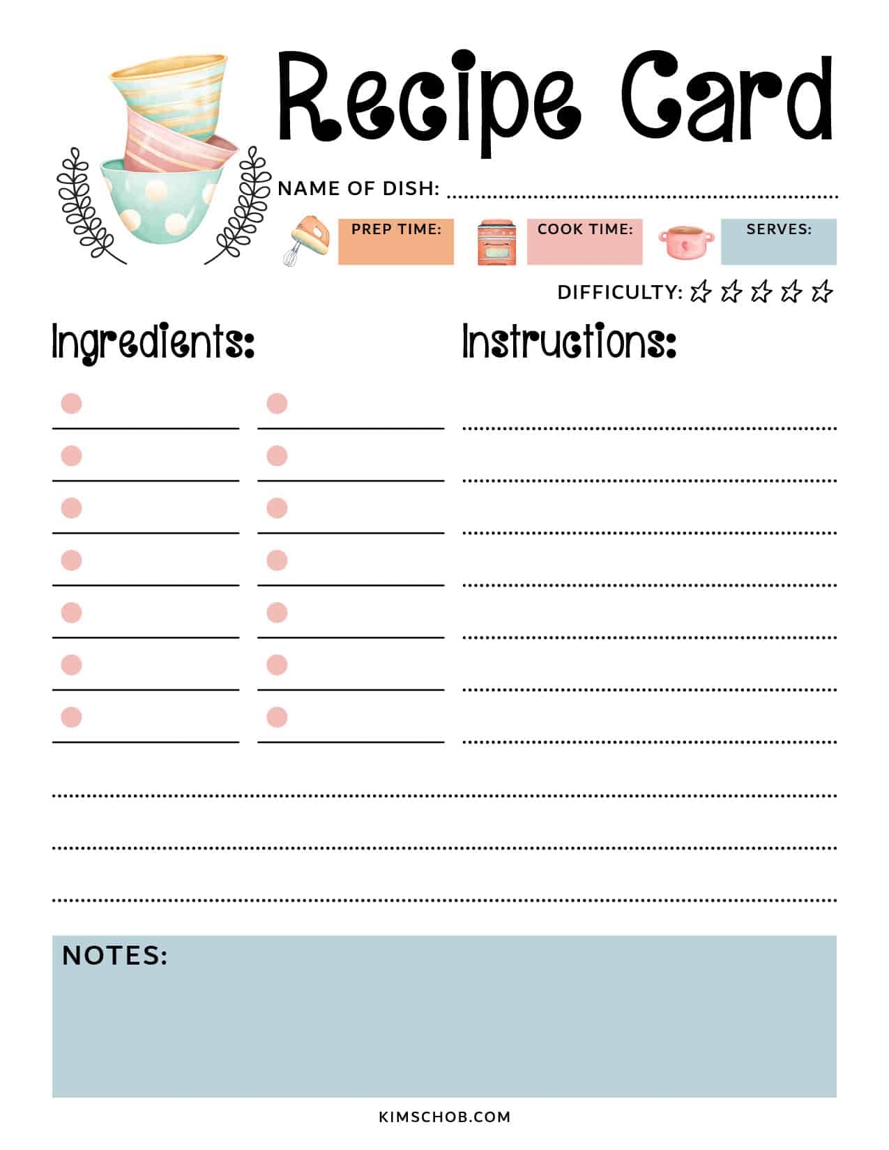 recipe template free printable recipe template free printable