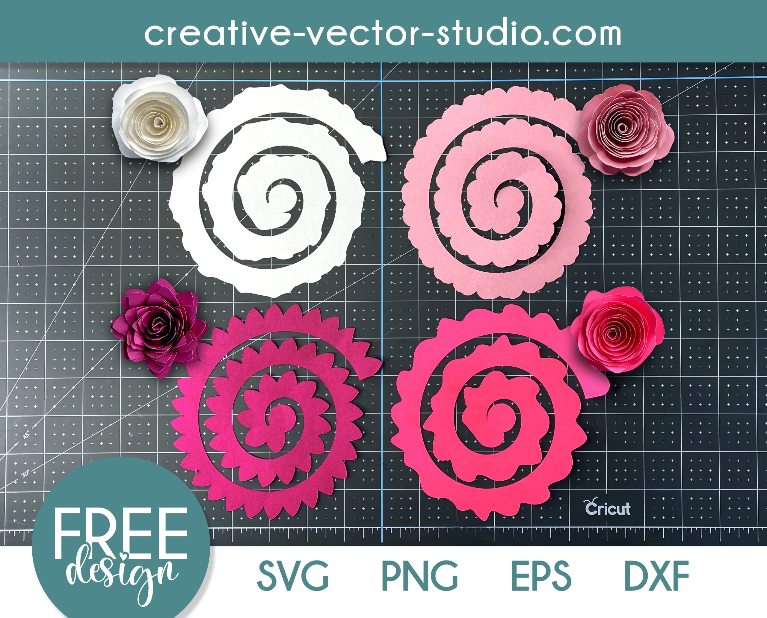 Free Rolled Flower SVG Bundle PNG DXF EPS Creative Vector Studio Free Rolled Flower SVG Bundle PNG DXF EPS Creative Vector Studio