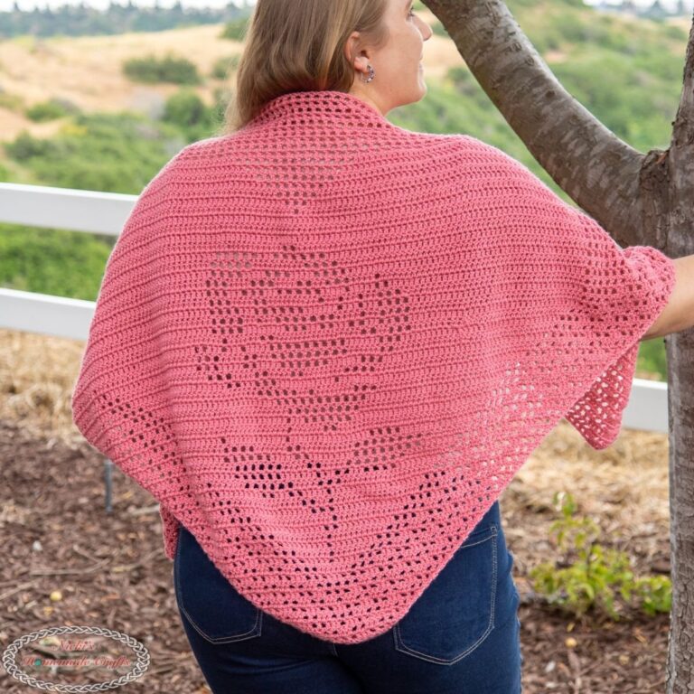 Free Rose Filet Crochet Shawl Pattern Nicki s Homemade Crafts