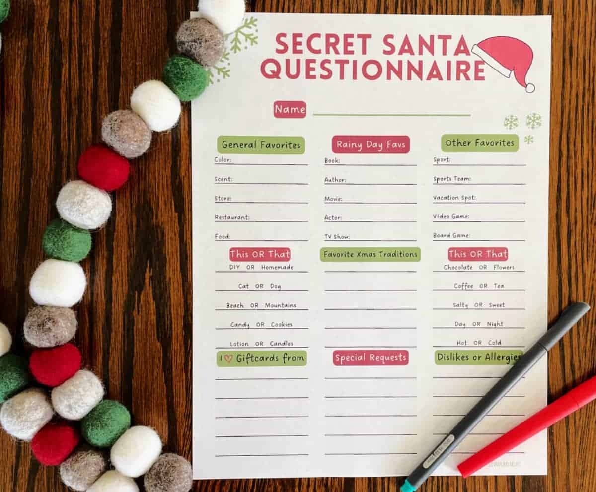 FREE Secret Santa Questionnaire Printable Templates Love Our Real Life FREE Secret Santa Questionnaire Printable Templates Love Our Real Life