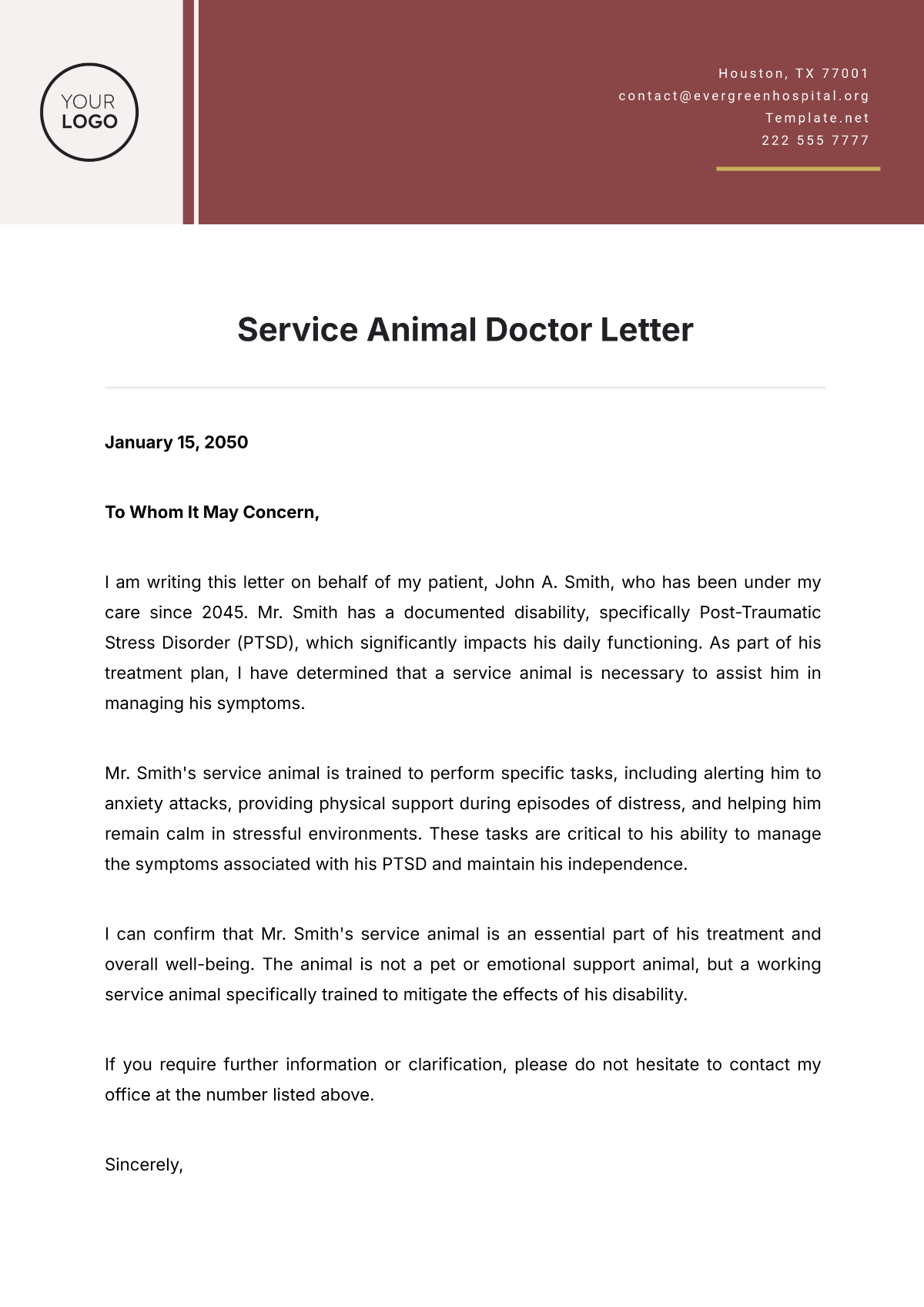 free printable esa letter template free printable esa letter template