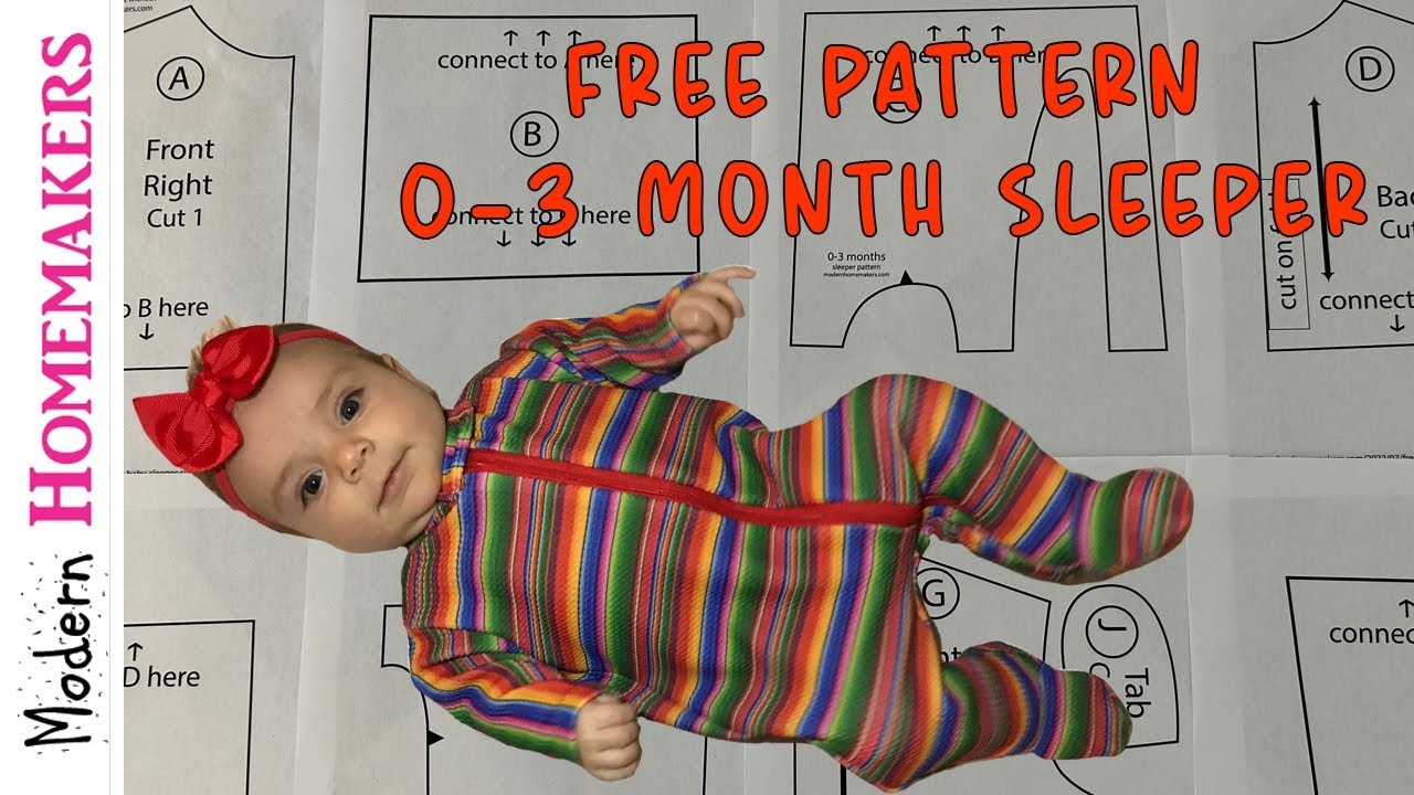 Free Sewing Pattern For 0 3 Month Baby Sleeper With Step by step Tutorial YouTube Free Sewing Pattern For 0 3 Month Baby Sleeper With Step by step Tutorial YouTube