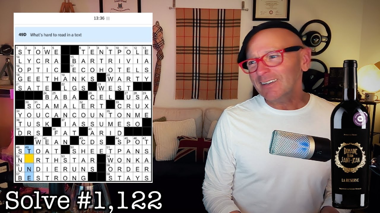 Friday s NYT Crossword By Musa Stock With A 2023 Domaine Moulin Saint Jean Reserve Wine Down YouTube