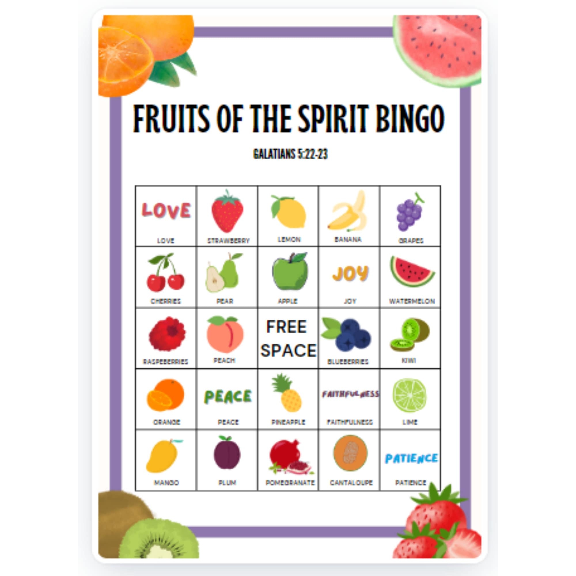 Fruit Of The Spirit Bingo Bible Bingo 20fruit Of The Spirit Bingo Cards Bible Activity For Kids Bible Game Fruit Of The Spirit Game Etsy Fruit Of The Spirit Bingo Bible Bingo 20fruit Of The Spirit Bingo Cards Bible Activity For Kids Bible Game Fruit Of The Spirit Game Etsy