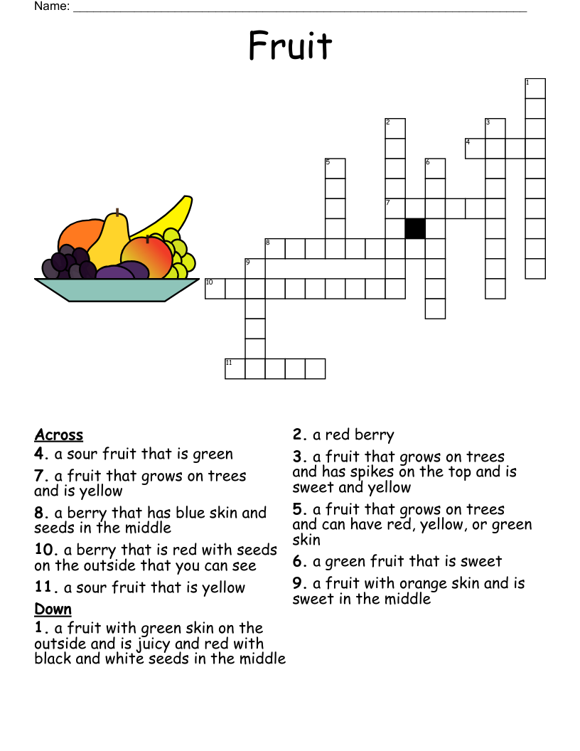 FRUIT VEGETABLES Crossword WordMint FRUIT VEGETABLES Crossword WordMint