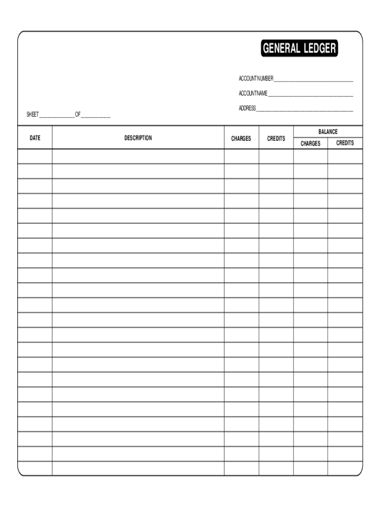 General Ledger Form Fill Online Printable Fillable Blank PdfFiller
