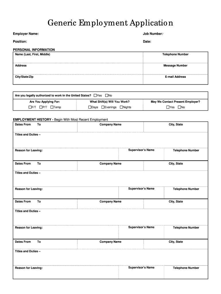 free printable job application template free printable job application template