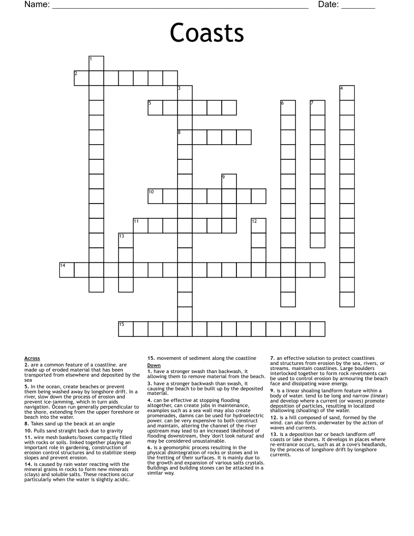 GEOGRAPHY REVISION Crossword WordMint GEOGRAPHY REVISION Crossword WordMint