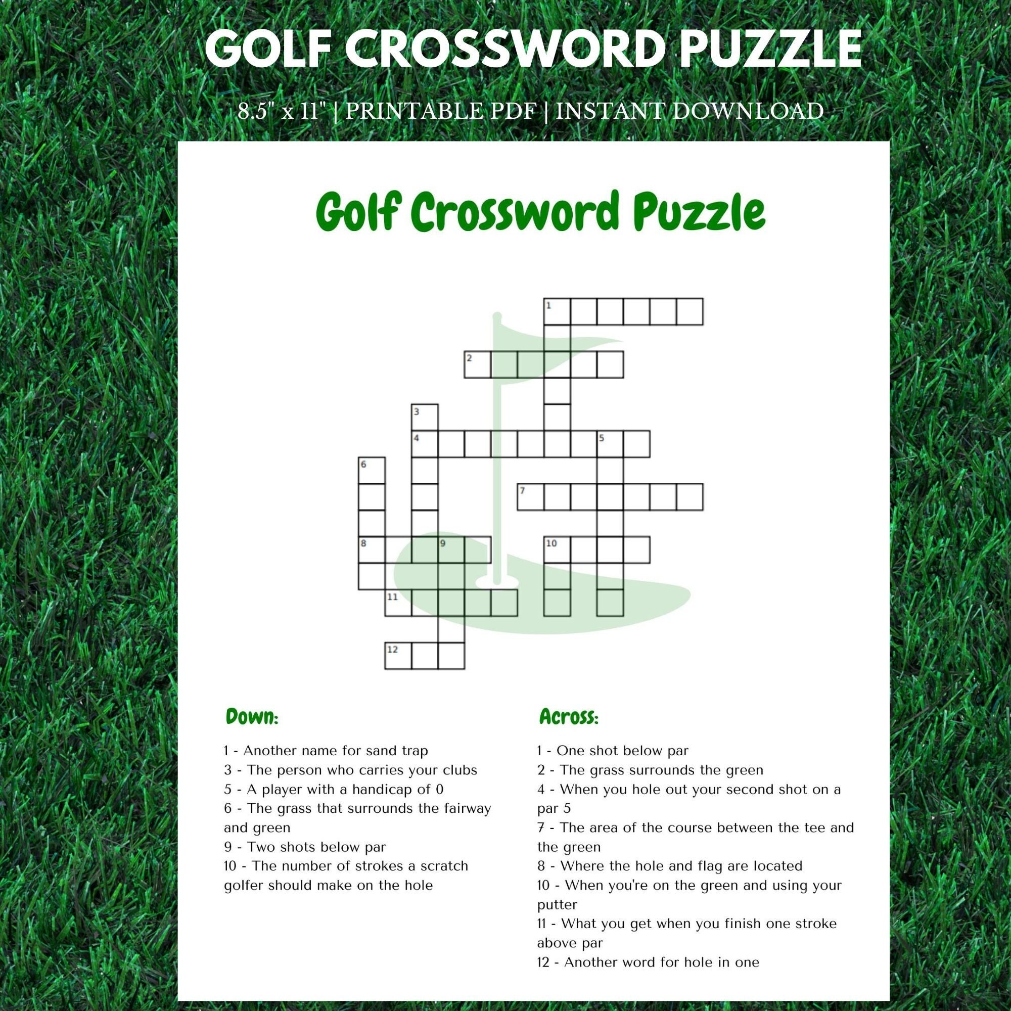 Golf Crossword Puzzle 8 5 X 11 Instant Download Printable Etsy Golf Crossword Puzzle 8 5 X 11 Instant Download Printable Etsy