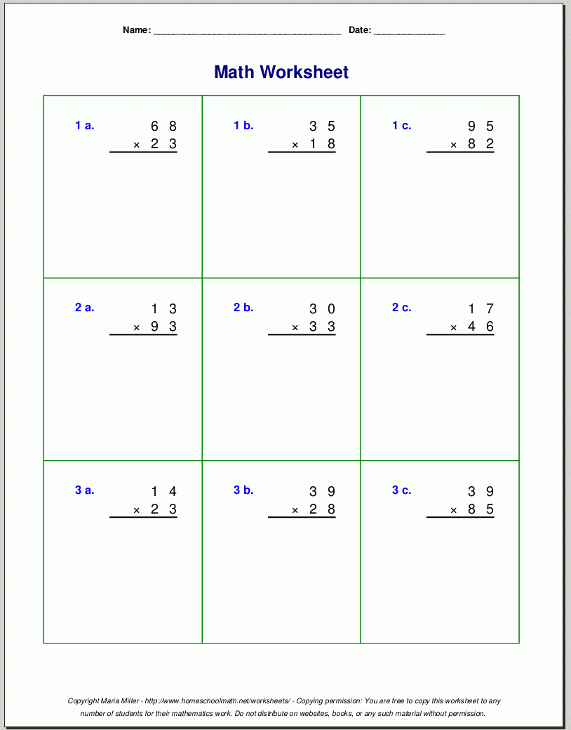 Grade 4 Multiplication Worksheets Grade 4 Multiplication Worksheets