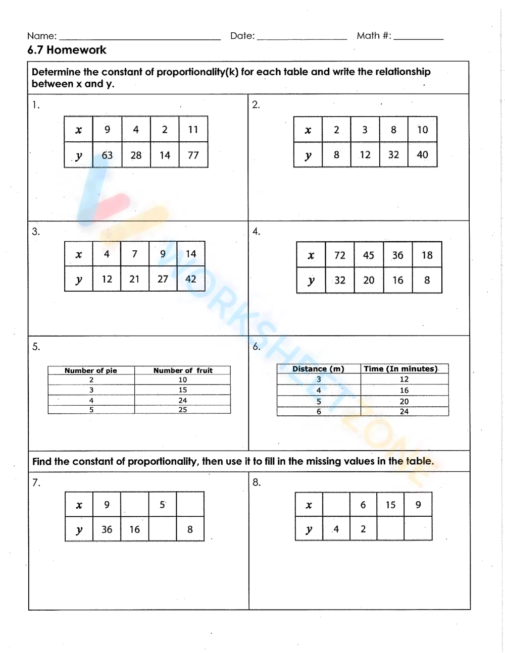 Grade 6 Constant Of Proportionality Worksheets Printable Grade 6 Constant Of Proportionality Worksheets Printable