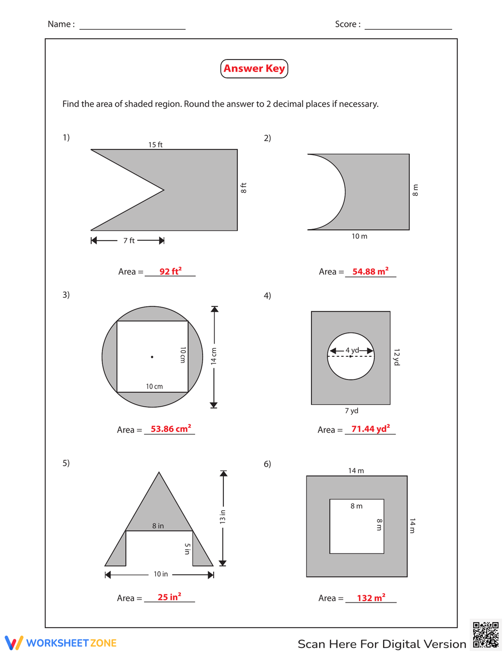 area of compound figures worksheet area of compound figures worksheet