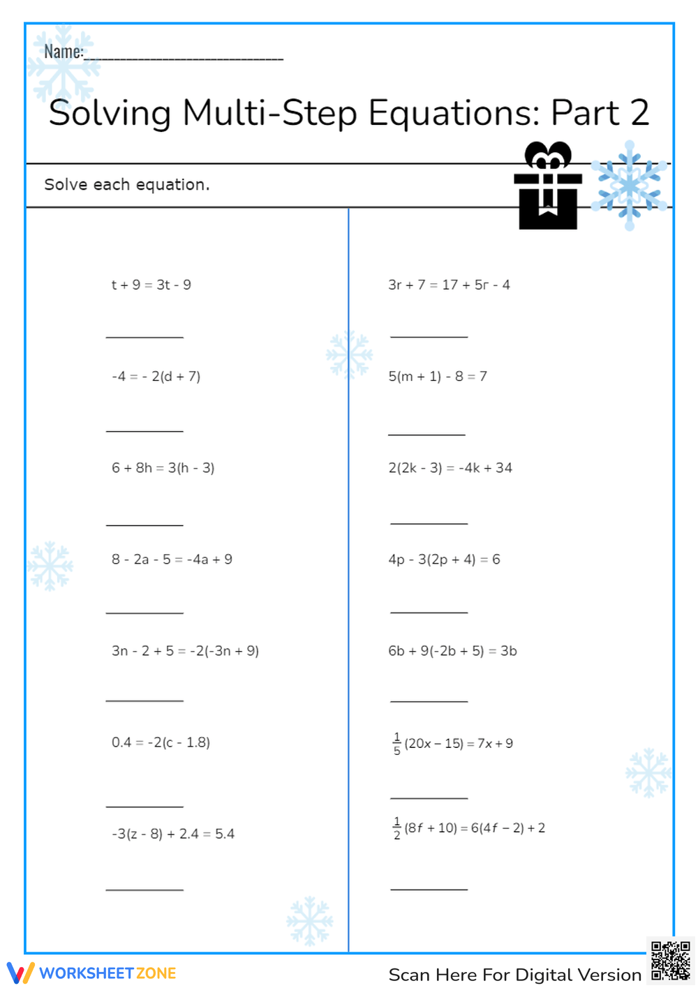 multi step equations worksheet multi step equations worksheet