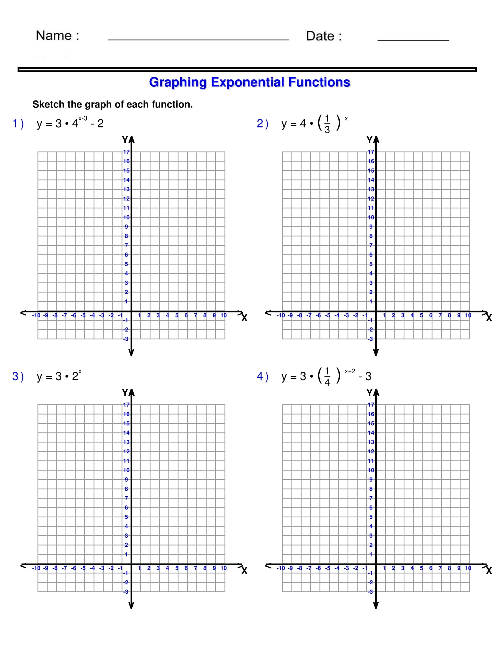 Graphing Exponential Functions Exponents Worksheets Algebra 1 Made By Teachers Graphing Exponential Functions Exponents Worksheets Algebra 1 Made By Teachers
