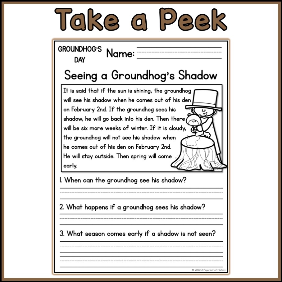Groundhogs Day Social Studies Reading Comprehension Passages K 2 Made By Teachers Groundhogs Day Social Studies Reading Comprehension Passages K 2 Made By Teachers