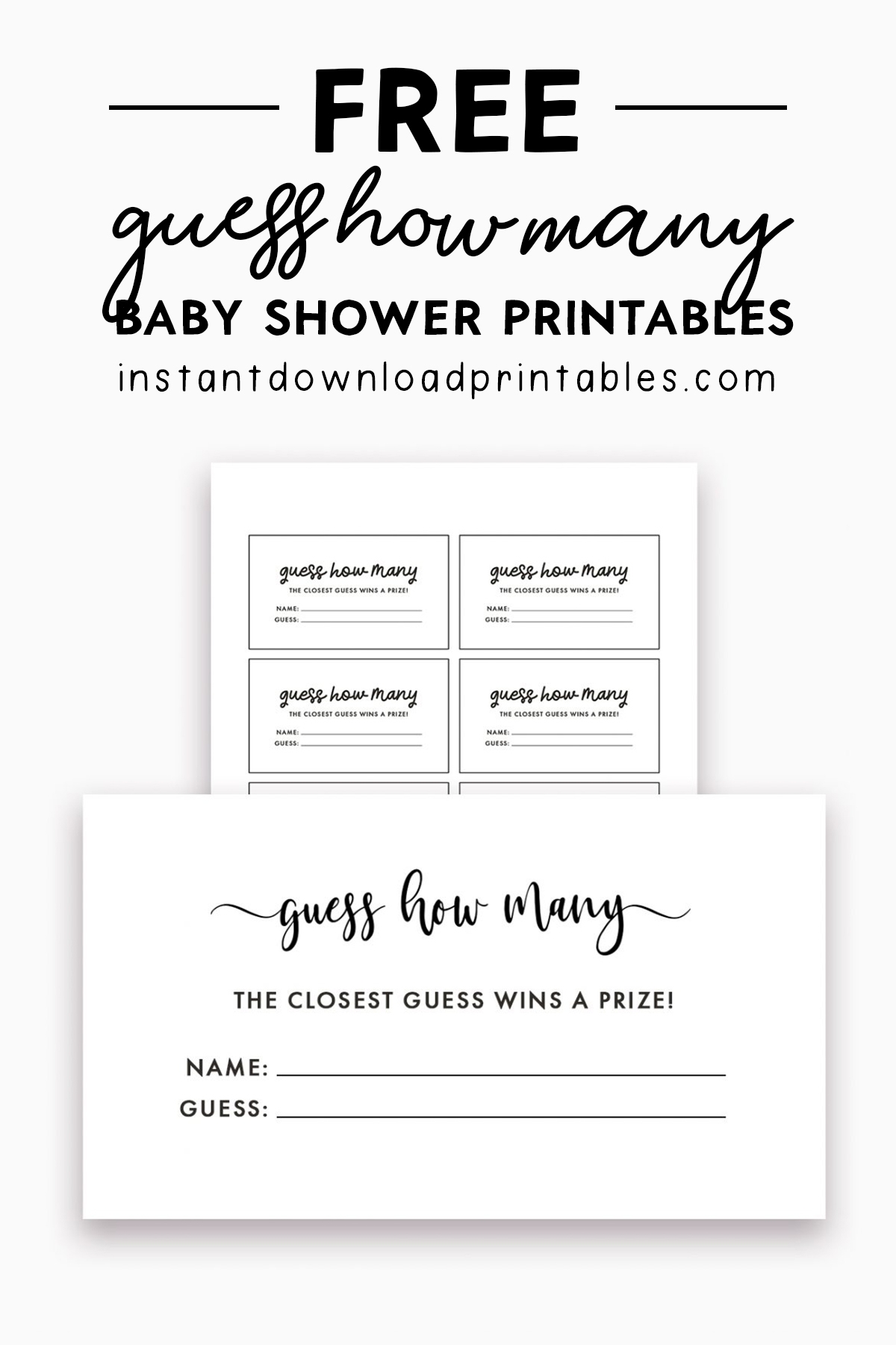 Guess How Many Cards Party Baby Shower Instant Download Printables Instant Download Printables Guess How Many Cards Party Baby Shower Instant Download Printables Instant Download Printables