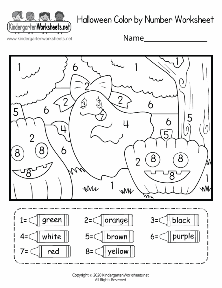 Halloween Color By Number Worksheet Free Printable Digital PDF