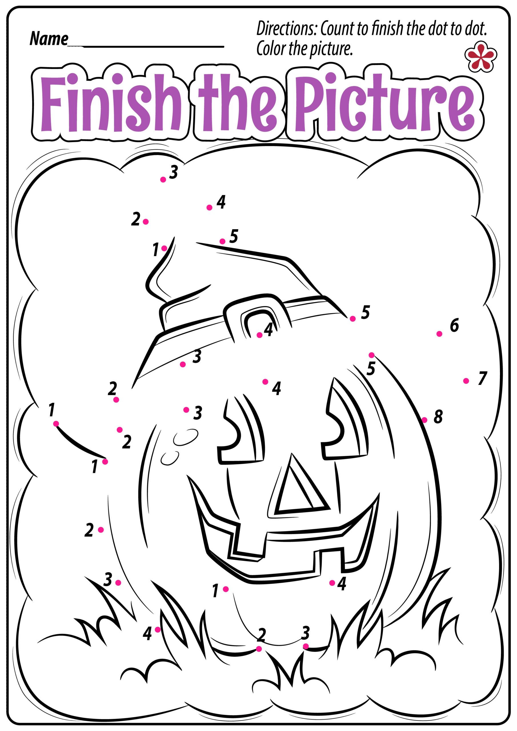 Halloween Dot to Dot Worksheets For Preschoolers TeachersMag