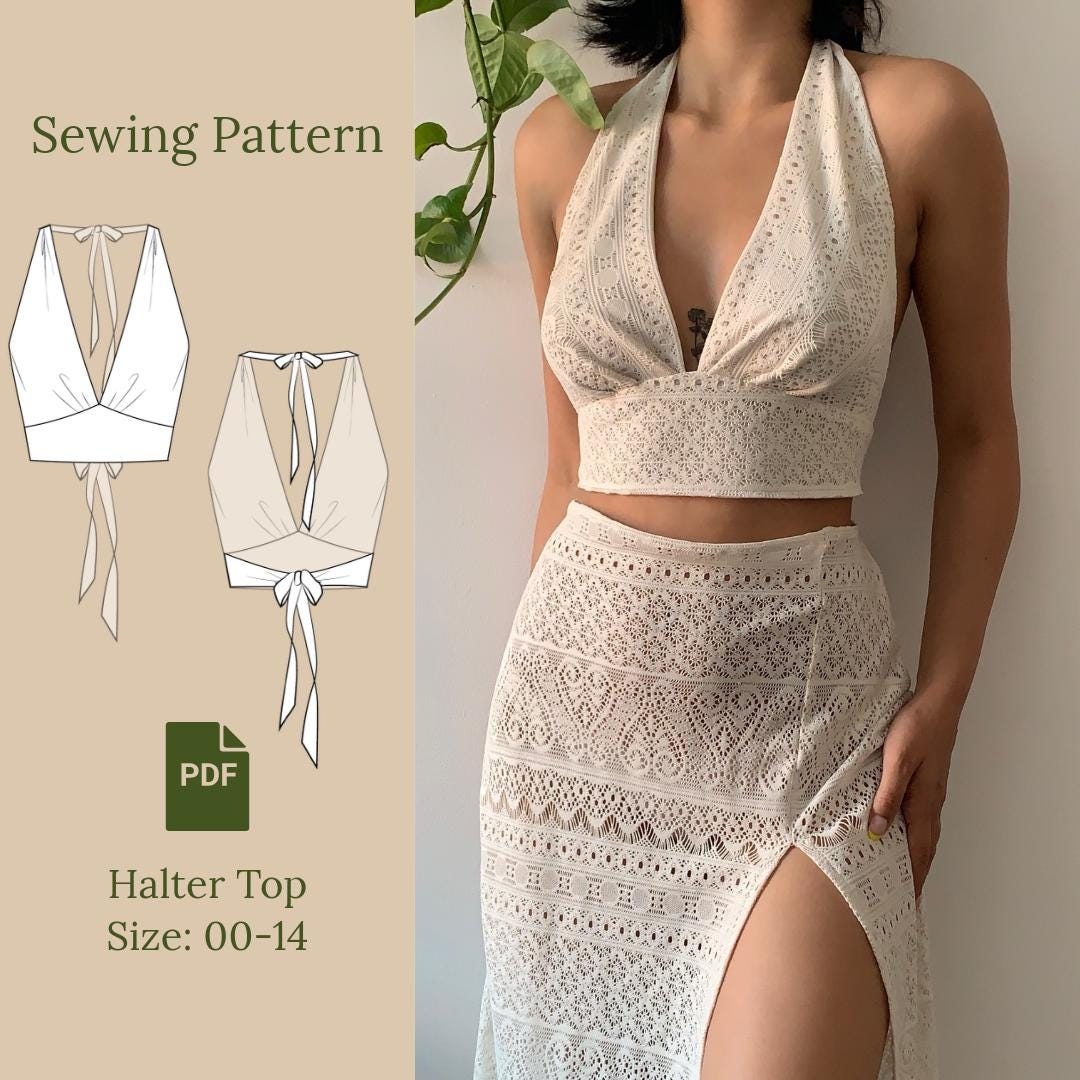 Halter Top Sewing Pattern PDF 00 14 Etsy Sweden Halter Top Sewing Pattern PDF 00 14 Etsy Sweden