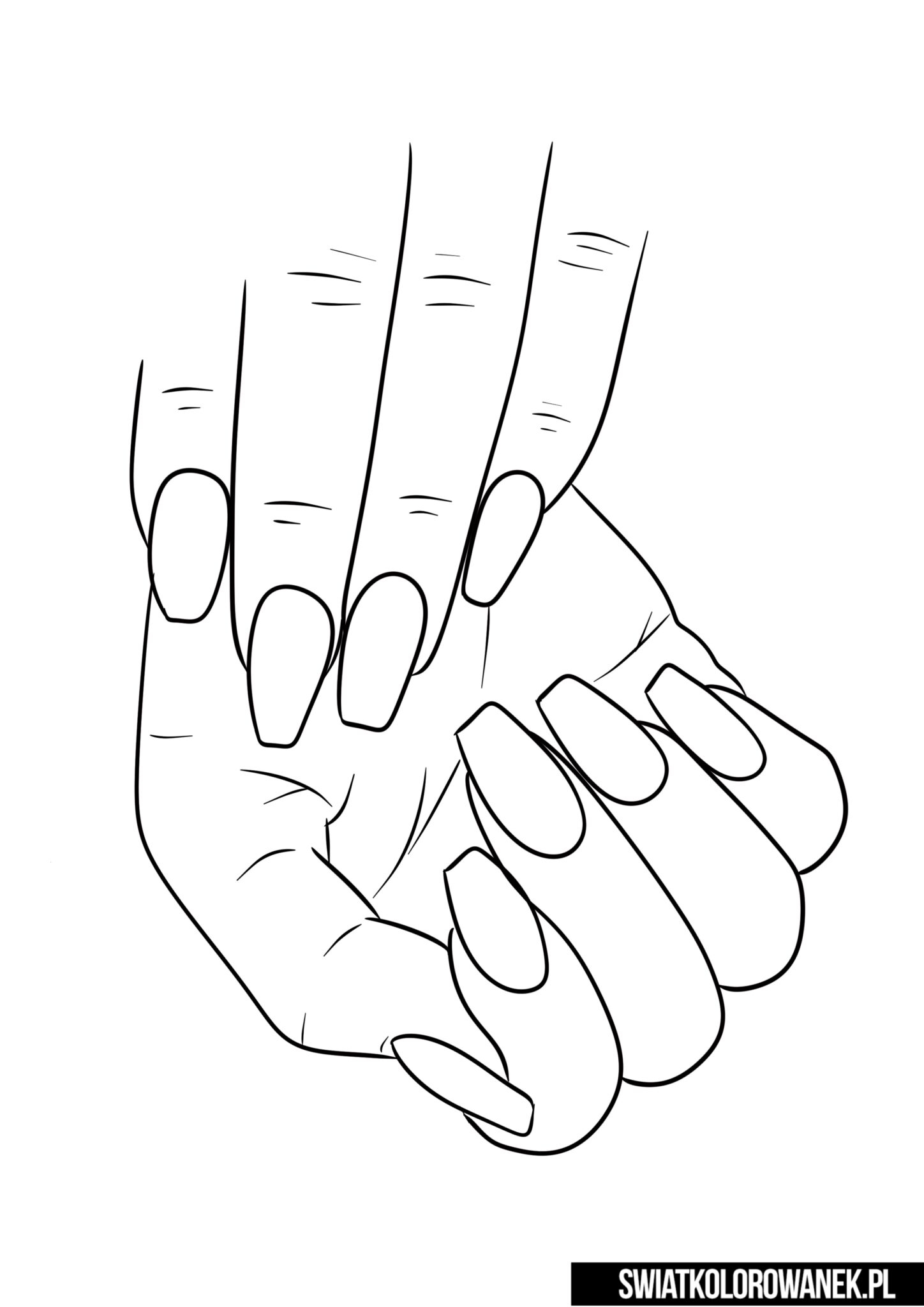 printable hand template with nails printable hand template with nails