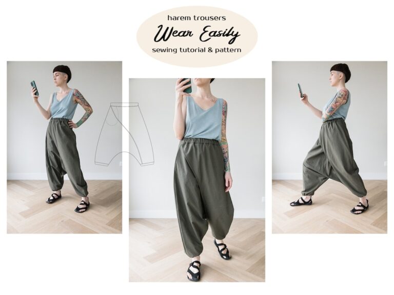 Harem Trousers Pattern And PDF Sewing Tutorial Size XS Etsy
