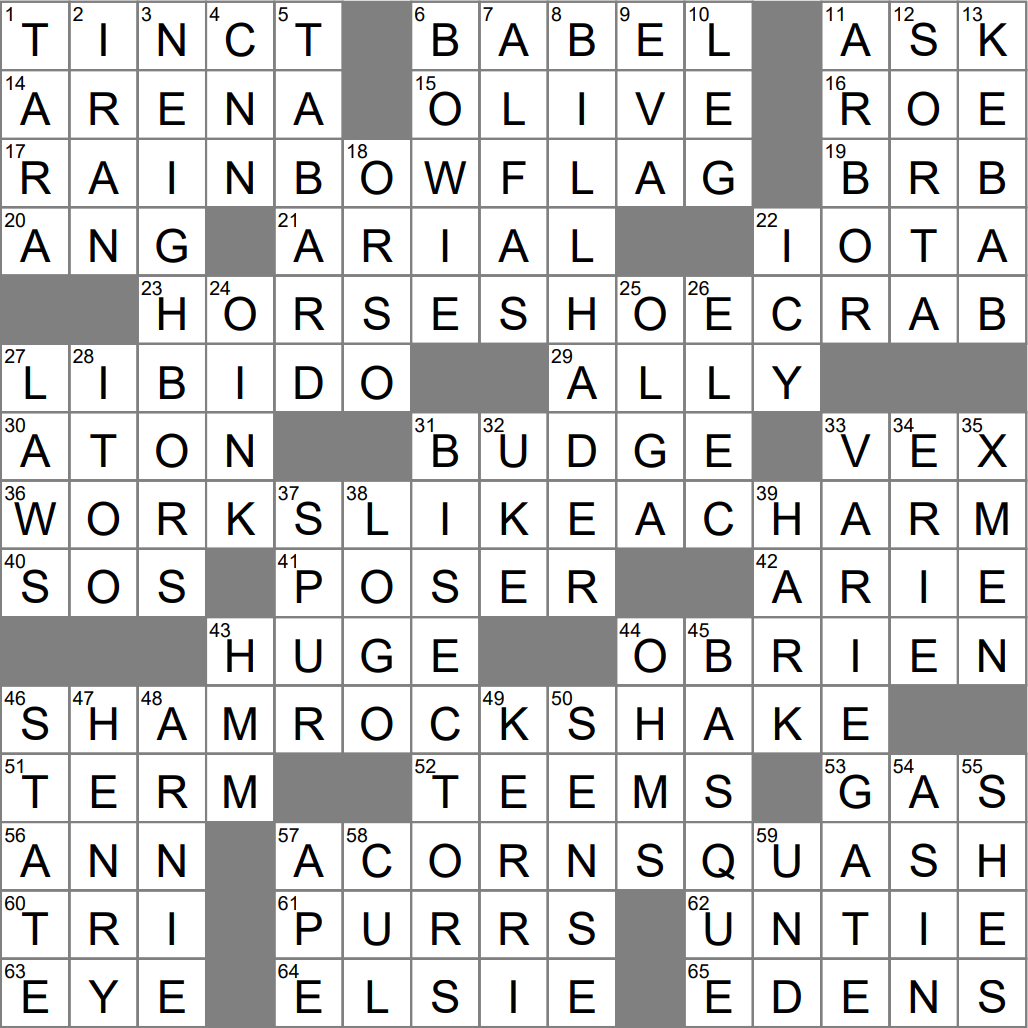 Hint Of Color Crossword Clue Archives LAXCrossword