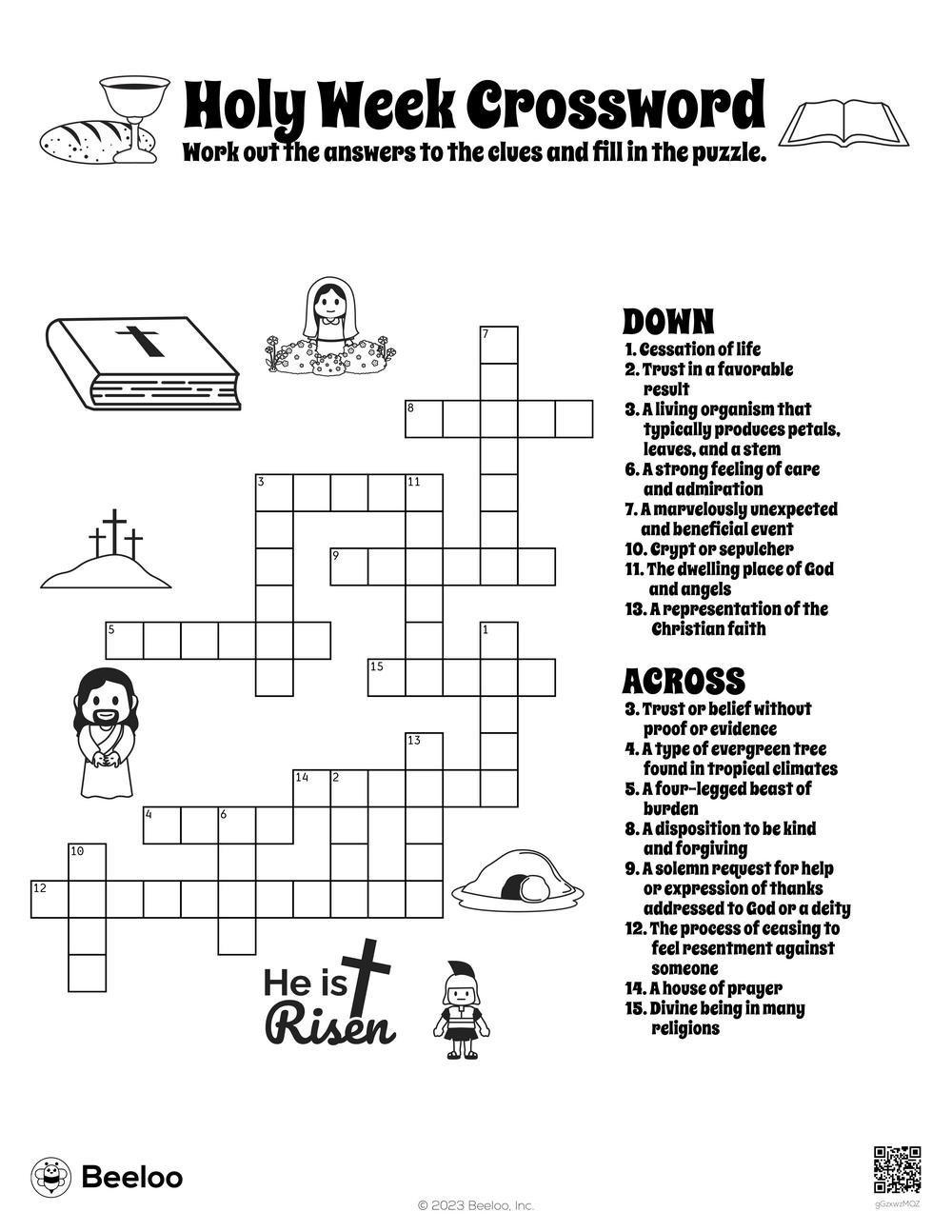 Holy Week Crossword Beeloo Printable Crafts And Activities For Kids Holy Week Crossword Beeloo Printable Crafts And Activities For Kids