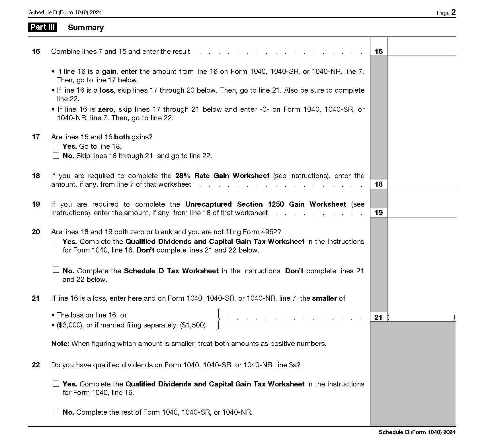 How To Complete IRS Schedule D Form 1040 How To Complete IRS Schedule D Form 1040