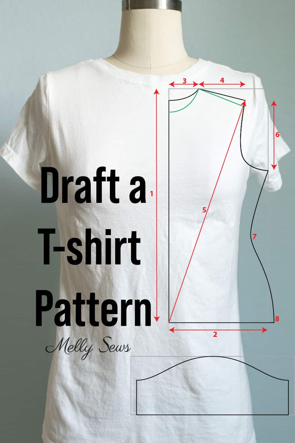 How To Draft A T Shirt Pattern From Measurements Melly Sews How To Draft A T Shirt Pattern From Measurements Melly Sews