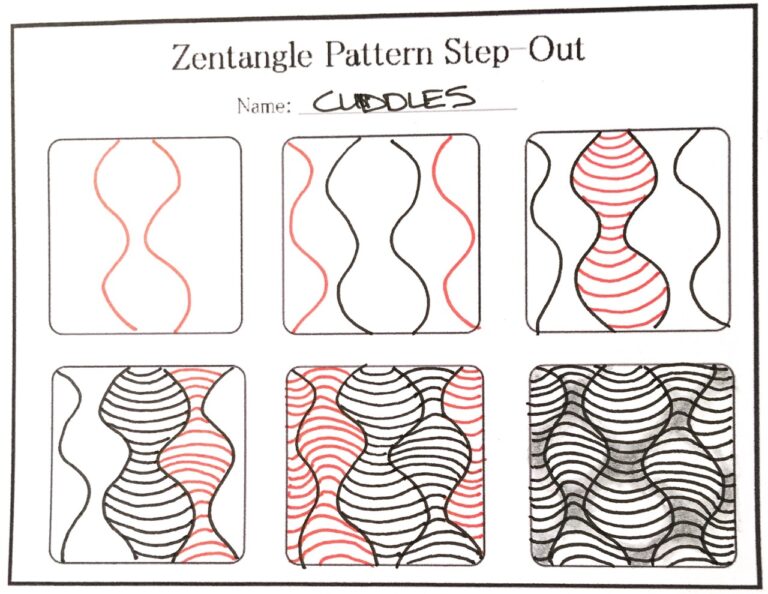 How To Draw The Zentangle Pattern Cuddles With Shading And A Variation Always Choose The Window Seat