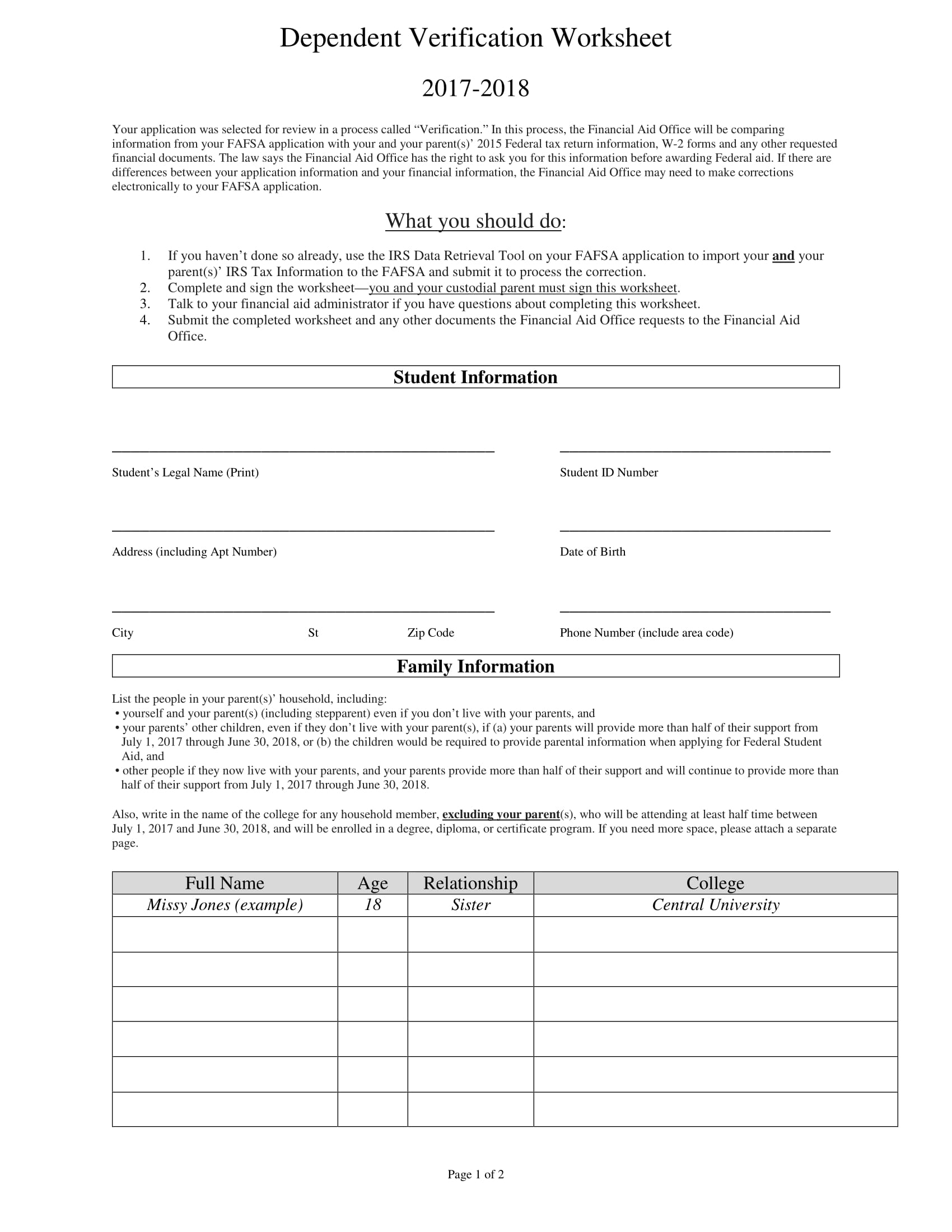 How To Fill Out A Dependent Verification Form Usages Purpose Steps How To Fill Out A Dependent Verification Form Usages Purpose Steps
