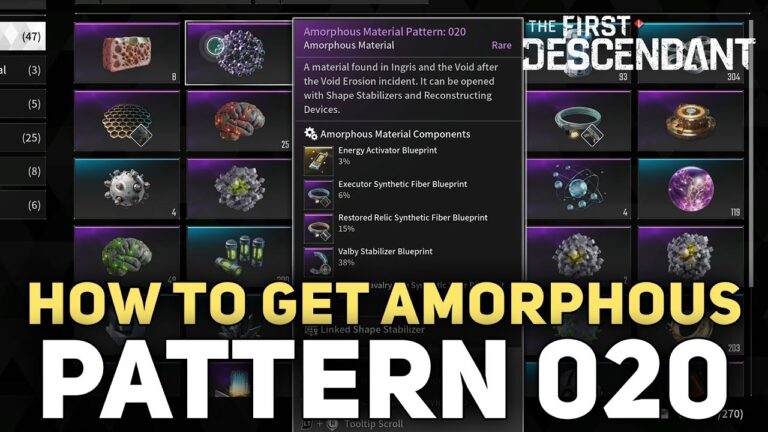 How To Get Amorphous Material Pattern 020 The First Descendant YouTube