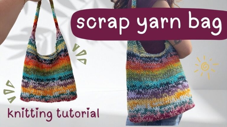 How To Knit A Scrap Yarn Bag Beginner Friendly Easy Quick Tutorial YouTube