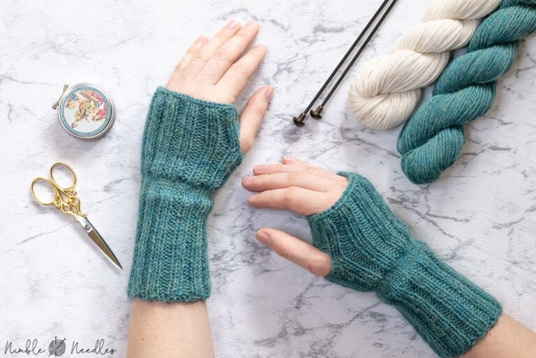 How To Knit Fingerless Gloves For Beginners Easy Tutorial video 