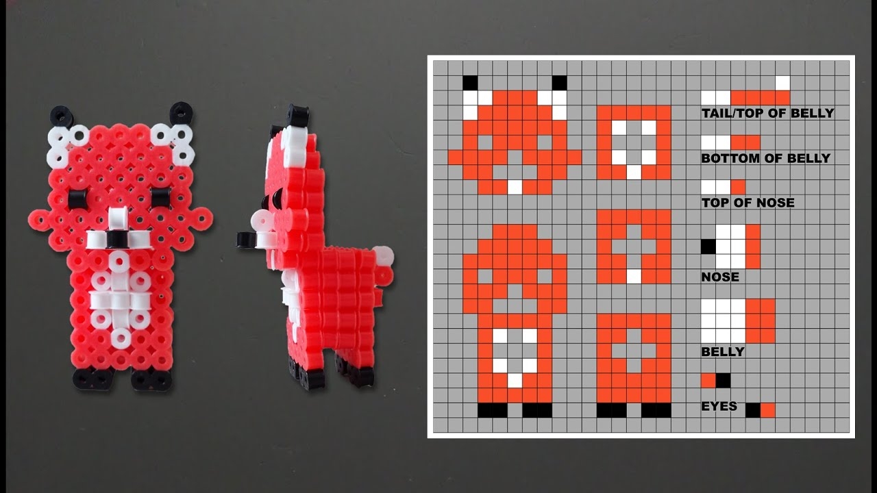 How To Make A Cute 3D Perler Bead Fox YouTube How To Make A Cute 3D Perler Bead Fox YouTube