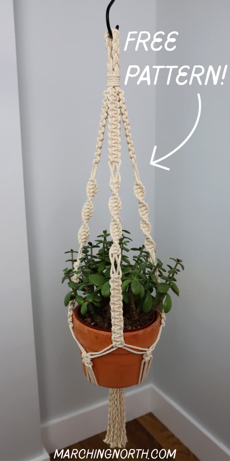 How To Make A Simple Macrame Plant Hanger Easy Tutorial Marching North How To Make A Simple Macrame Plant Hanger Easy Tutorial Marching North
