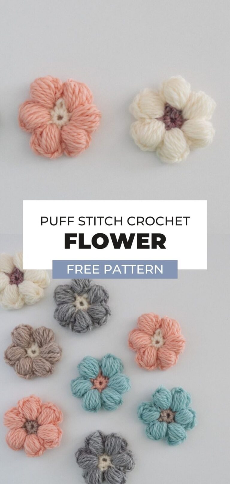 How To Make An Easy Puff Stitch Flower Free Pattern 